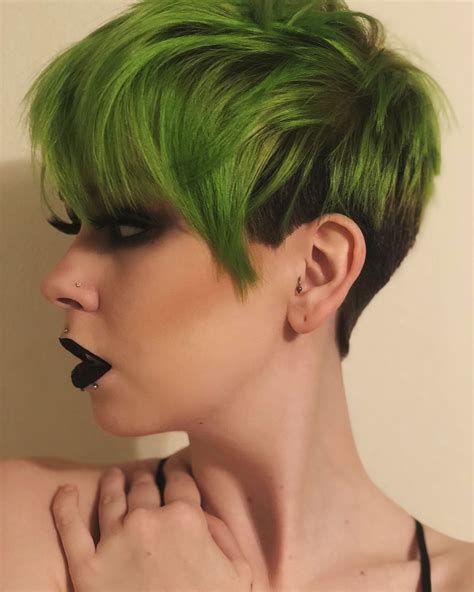 dark green short hair